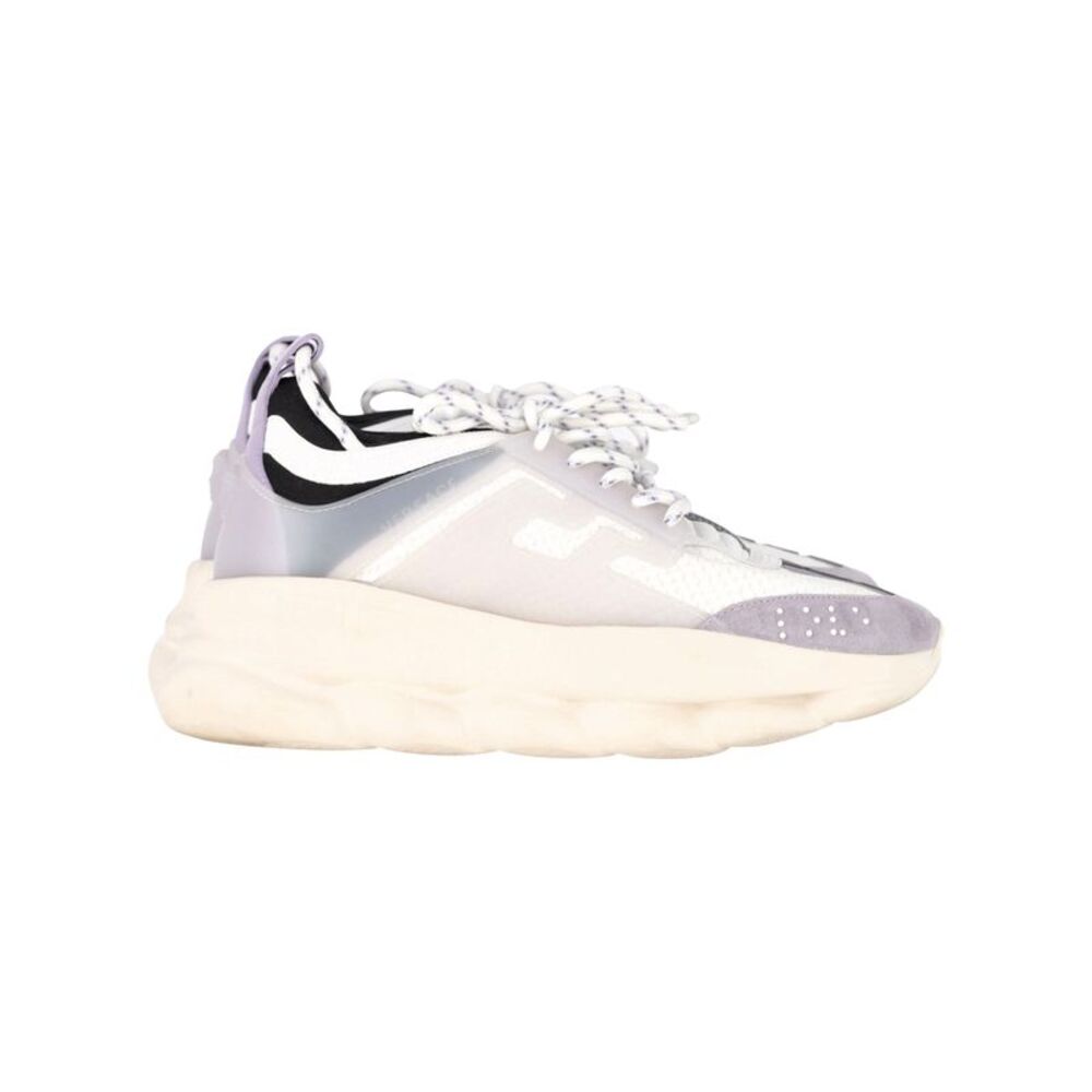 Versace Chain Reaction Sneakers in White Leather